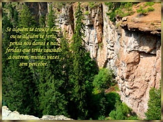 Se alguém te trouxe dano ou se alguém te feriu, pensa nos danos e nas feridas que terás causado a outrem, muitas vezes sem perceber. 