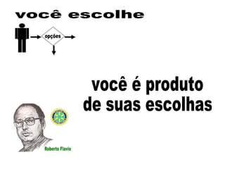 opções você escolhe você é produto de suas escolhas 