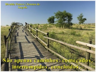 São apenas caminhos: começados, interrompidos, concluídos... Divaldo Franco / Joanna de Ângelis 