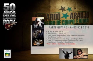 •  Pode Vir Quente que Eu Estou Fervendo– Com Frejat  •  Meu Carro é Vermelho – Com Chorão •  Final – O Bom – Com Todos os Convidados R E P E R T Ó R I O •  Meu Cavalo – Com Dr. Sin •  Hard Way to Make an Easy Living e Vertical Expression Com Bellamy Brothers •  Pó de Guaraná e Freedom Song – Com Edgar Winter 