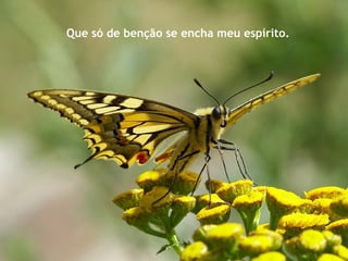 Que só de benção se encha meu espírito.
 