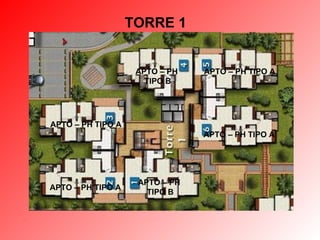 TORRE 1 APTO – PH  TIPO B APTO – PH TIPO A APTO – PH TIPO A APTO – PH TIPO A APTO – PH TIPO A APTO – PH  TIPO B 