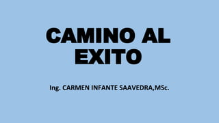 CAMINO AL
EXITO
Ing. CARMEN INFANTE SAAVEDRA,MSc.
 