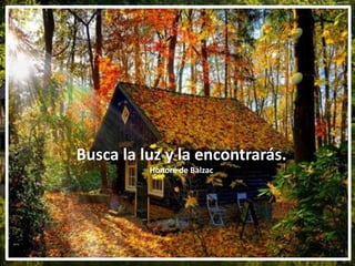 Busca la luz y la encontrarás.
Honoré de Balzac
 