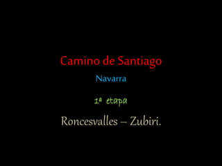 Camino de Santiago
Navarra
1ª etapa
Roncesvalles – Zubiri.
 