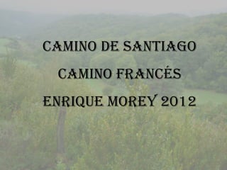 CAMINO DE SANTIAGO
 CAMINO FRANCÉS
ENRIquE MOREy 2012
 