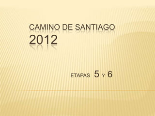 CAMINO DE SANTIAGO
2012

        ETAPAS   5Y6
 