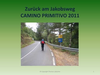 Zurück am Jakobsweg
CAMINO PRIMITIVO 2011




      © Copyright Thomas Labacher   1
 