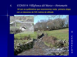 RABANAL DEL CAMINO - MOLINASECA (25 Kms.)Saese de Rabanal pola carretera e por elaascendesedun modo continuo durante un tramo de uns 8.5 quilómetros, xusto hasta a cruz de ferro. Antes pasaremos polaantiga rúa real do pobo abandoado de Fuencebadón, anque últimamente estableceuseunha taberna e estaseconstruindo un hostal. CRUZ DE FERRO