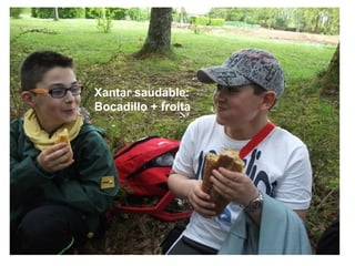 Xantar saudable:
Bocadillo + froita
 