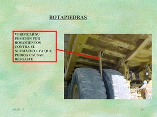 08/03/13 25
BOTAPIEDRAS
VERIFICAR SU
POSICIÓN POR
ROSAMIENTOS
CONTRA EL
NEUMÁTICO, YA QUE
PODRIA CAUSAR
DESGASTE
 
