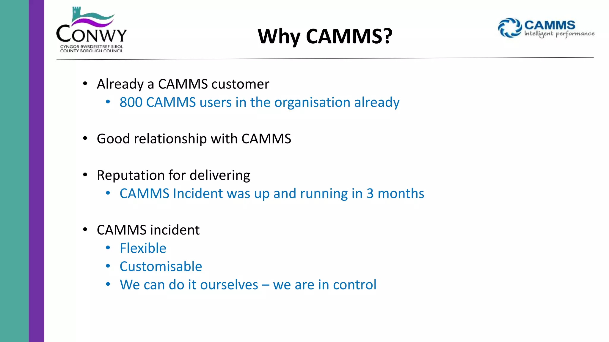 CAMMS' Incident Management Webinar | PPT
