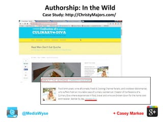 Authorship: In the Wild
@MediaWyse + Casey Markee
Case Study: http://ChristyMajors.com/
 