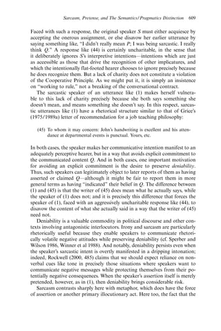 Sarcasm Assignment Camp. sarcasm, pretense, and the semantics pragmatics distinction. nous ...