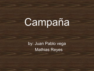 Campaña
by: Juan Pablo vega
Mathias Reyes
 