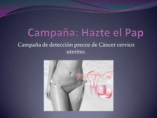Campaña de detección precoz de Cáncer cervico
uterino.

 