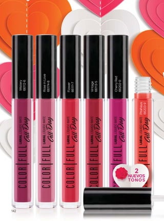 Mistery
66112-6
142
RoseinLove
66174-8
Flower
66111-7
Vintage
66113-5
CherryRed
66202-0
2
NUEVOS
TONOS
Pitahaya
66203-9
 