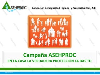 Campaña ASEHPROC
EN LA CASA LA VERDADERA PROTECCIÓN LA DAS TU
18/10/2013

1

 
