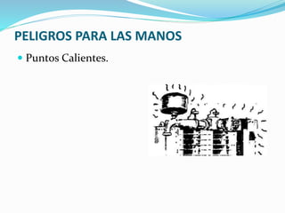PELIGROS PARA LAS MANOS
 Puntos Calientes.
 