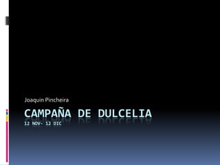 Joaquin Pincheira

CAMPAÑA DE DULCELIA
12 NOV- 12 DIC
 
