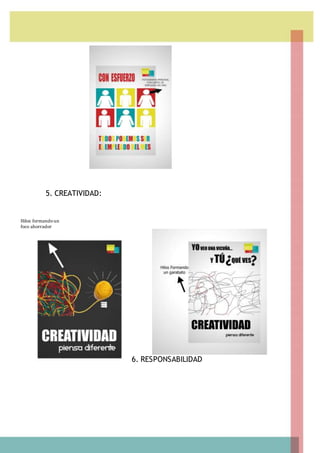 5. CREATIVIDAD:
6. RESPONSABILIDAD
Hilos formandoun
foco ahorrador
 