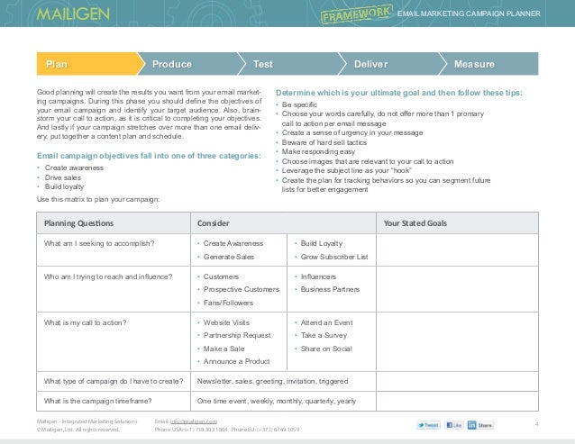email marketing planner
