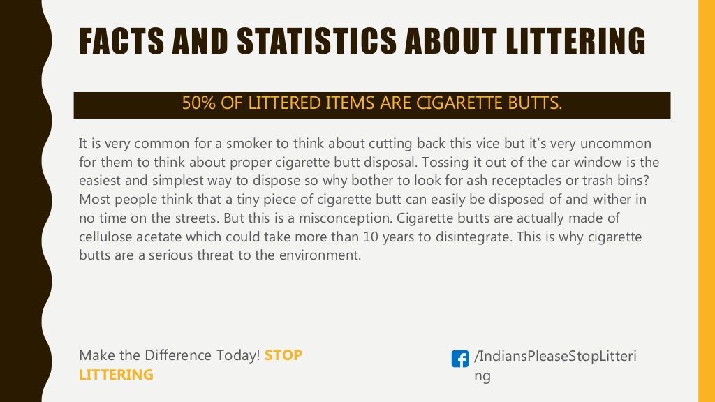 FACTS AND STATISTICS ABOUT LITTERING