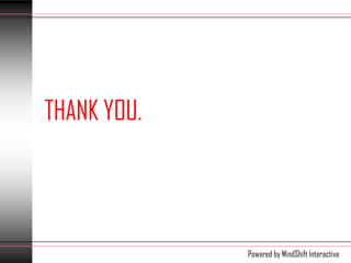 THANK YOU.




             Powered by MindShift Interactive
 