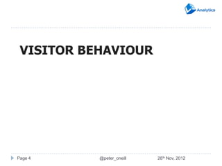 VISITOR BEHAVIOUR




Page 4     @peter_oneill   28th Nov, 2012
 