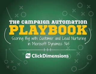 The Campaign Automation
PLAYBOOKScoring Big with Customer and Lead Nurturing
in Microsoft Dynamics 365
 