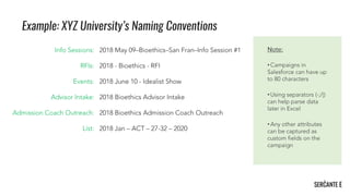 Example: XYZ University’s Naming Conventions
•
•
•
 