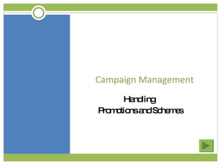 Campaign Management Handling  Promotions and Schemes 