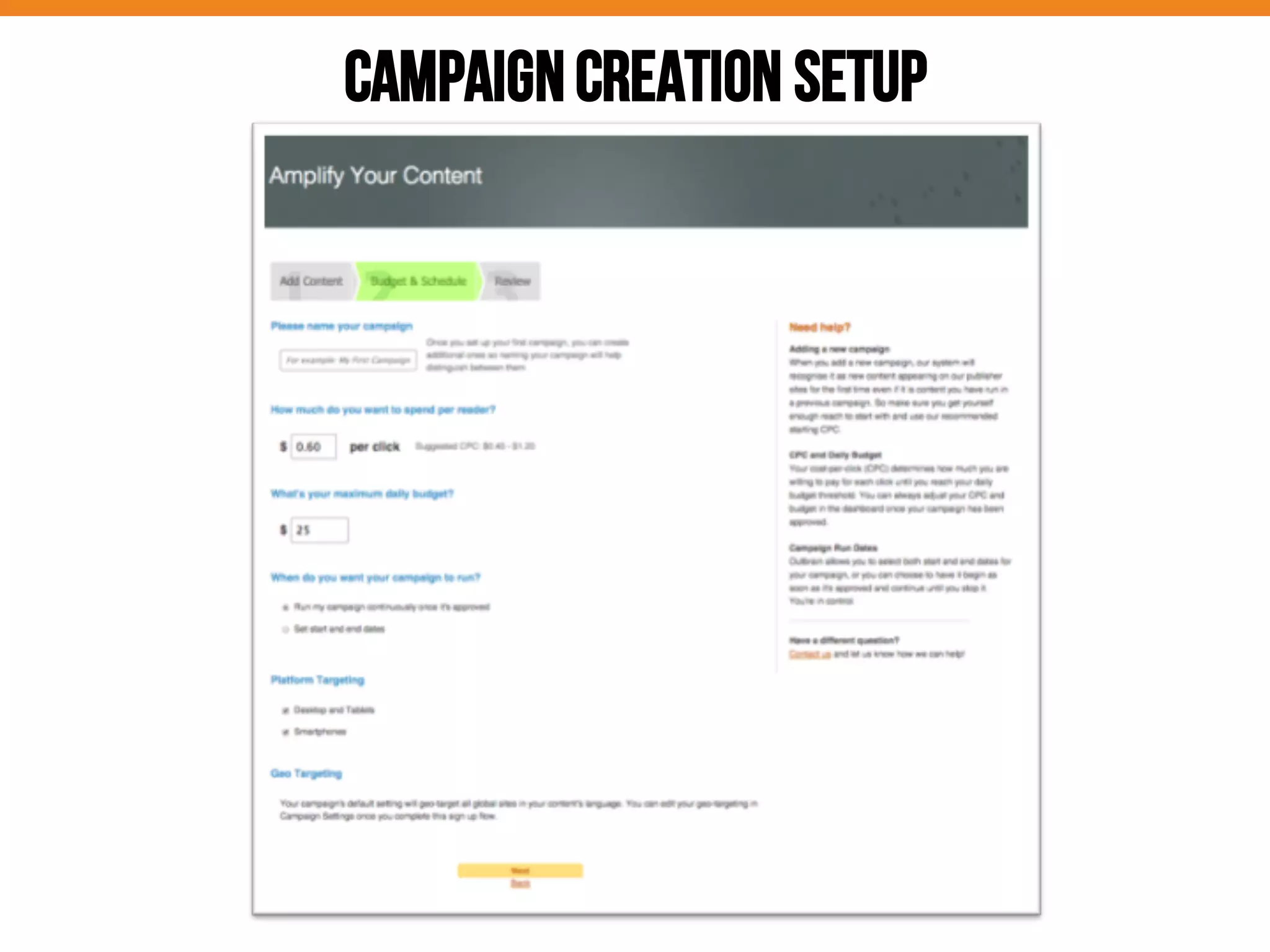 CAMPAIGNCREATION SETUP
 