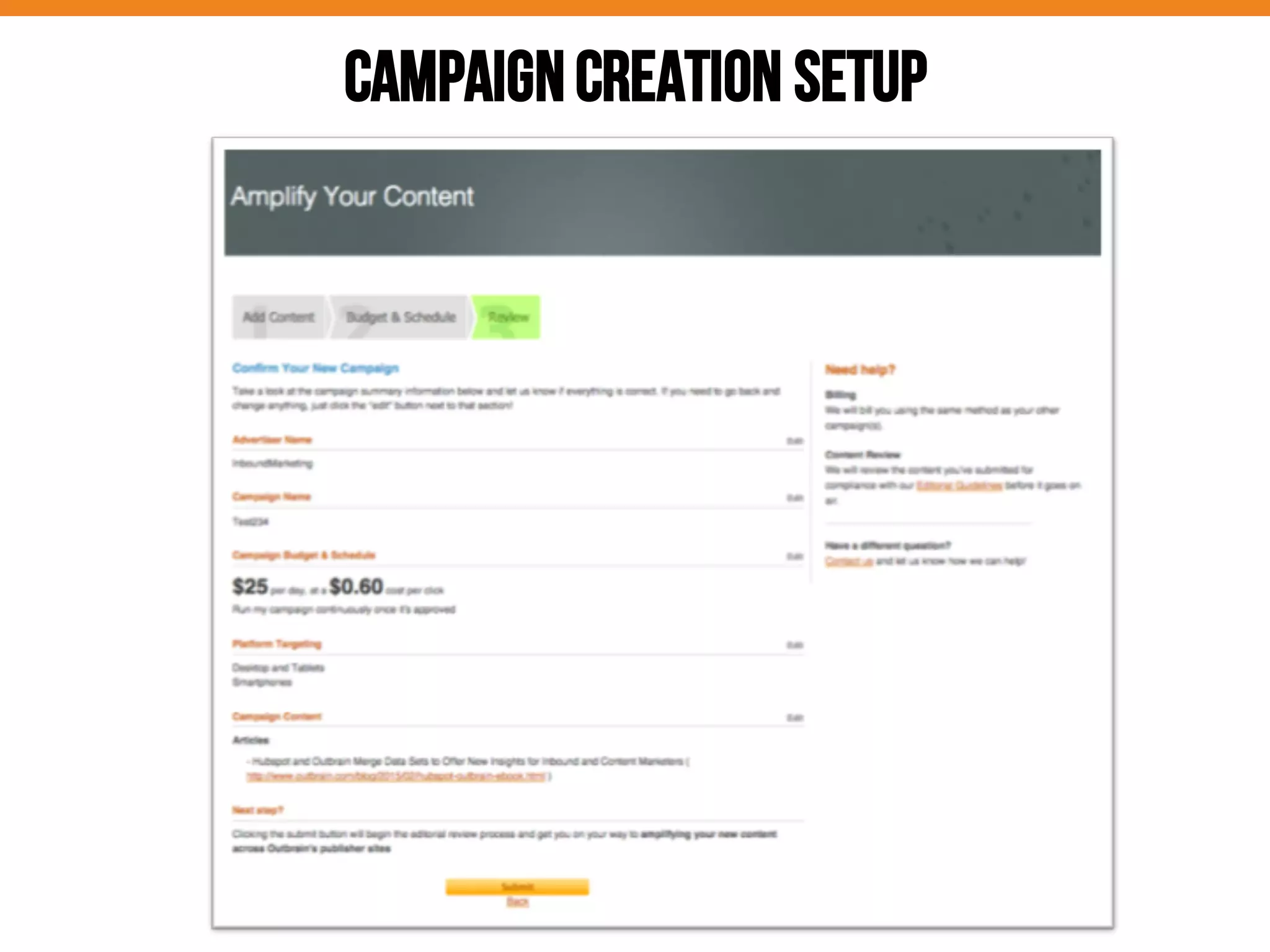 CAMPAIGNCREATION SETUP
 