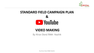 STANDARD FIELD CAMPAIGN PLAN
&
VIDEO MAKING
By Kiran Dond RMM- Nashik
By Kiran Dond RMM Nashik
 