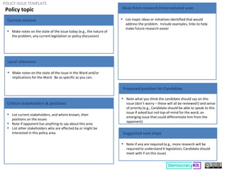 Policy Issue Overview Campaign Plan Template - DemocracyKit (1).pptx