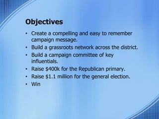 ObjectivesCreate a compelling and easy to remembercampaignmessage.