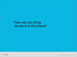 How can you bring
structure to the chaos?

© 2013 Capstrat, LLC. All Rights Reserved.

 