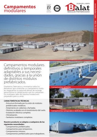 Campamentos temporales, campamentos mineros, campamentos modulares