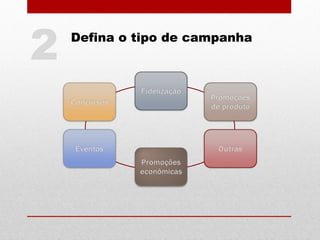 Defina o tipo de campanha
2
 