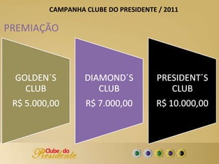 PREMIAÇÃO CAMPANHA CLUBE DO PRESIDENTE / 2011 