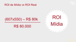 (607x550) – R$ 80k_________________
R$ 80.000
ROI
ROI de Mídia vs ROI Real
Mídia
 