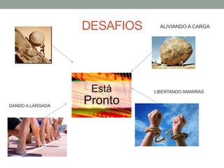 DESAFIOS     ALIVIANDO A CARGA




                             LIBERTANDO AMARRAS


DANDO A LARGADA
 