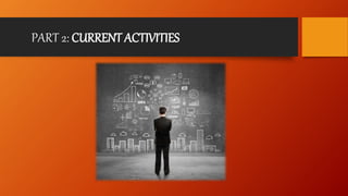 PART 2: CURRENT ACTIVITIES 
 