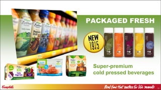26
Super-premium
cold pressed beverages
PACKAGED FRESH
 