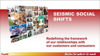 6
Redefining the framework
of our relationships with
our customers and consumers
SEISMIC SOCIAL
SHIFTS
 