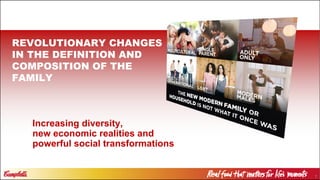 7
REVOLUTIONARY CHANGES
IN THE DEFINITION AND
COMPOSITION OF THE
FAMILY
Increasing diversity,
new economic realities and
powerful social transformations
 