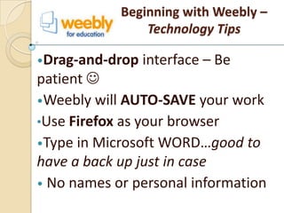 Beginning with Weebly – Technology Tips ,[object Object]