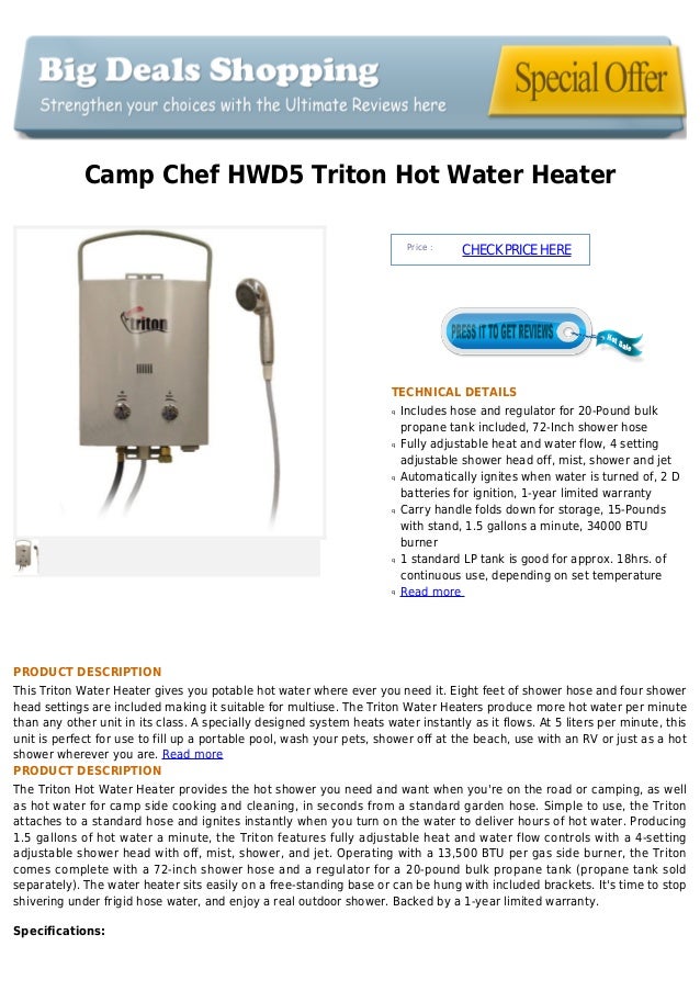 Camp chef hwd5 triton hot water heater