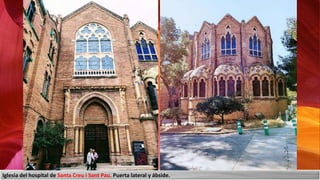 Iglesia del hospital de Santa Creu i Sant Pau. Puerta lateral y ábside.
 